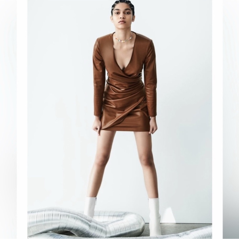 Zara Chocolate Brown Mini Dress - Picture 1 of 15